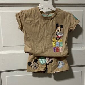 Disney Tan Mickey Mouse Kids Matching Set